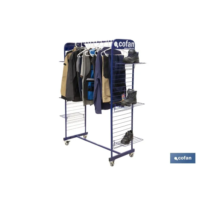 EXPOSITOR C/RUEDAS PARA ROPA Y CALZADO
