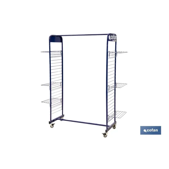 EXPOSITOR C/RUEDAS PARA ROPA Y CALZADO