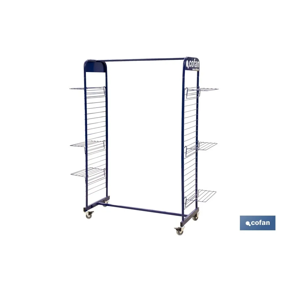 EXPOSITOR C/RUEDAS PARA ROPA Y CALZADO