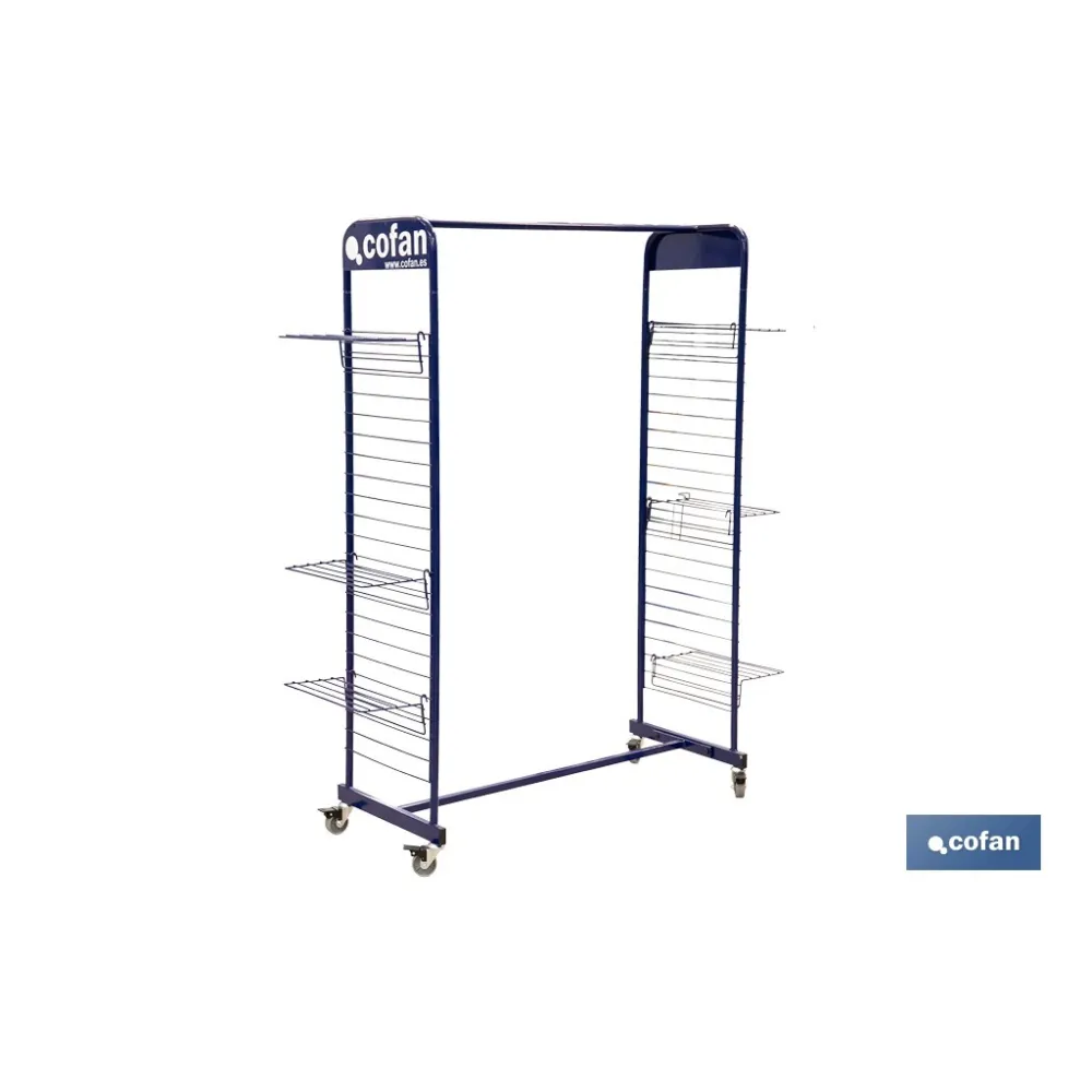 EXPOSITOR C/RUEDAS PARA ROPA Y CALZADO