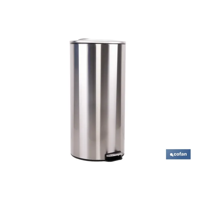 CUBO DE BASURA DE ACERO CON PEDAL Y CUBO INTERIOR 27 L 29,2 X 61,5 CM