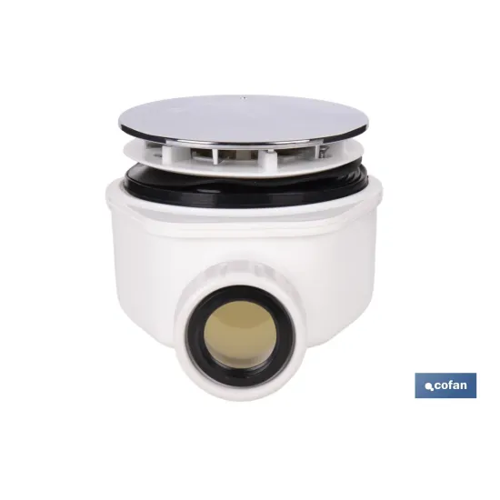 VÁLVULA SIFÓNICA DUCHA EXTRAPLANA CON SALIDA Ø32-40 MM Ø143 MM CON EMBELLECEDOR