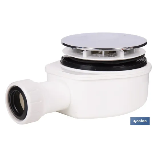 VÁLVULA SIFÓNICA DUCHA EXTRAPLANA CON SALIDA Ø32-40 MM Ø143 MM CON EMBELLECEDOR