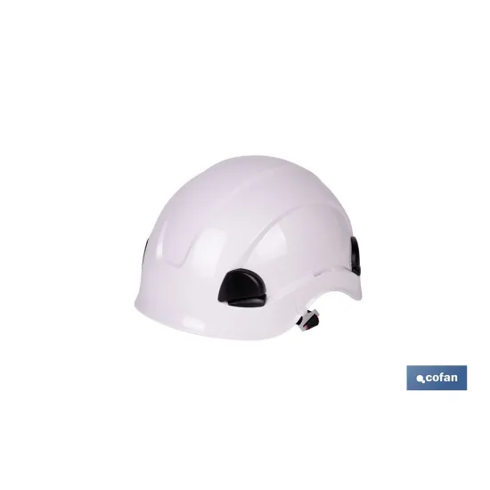 CASCO INDUSTRIAL SEGURIDAD BLANCO CON REGULADOR Y BARBUQUEJO