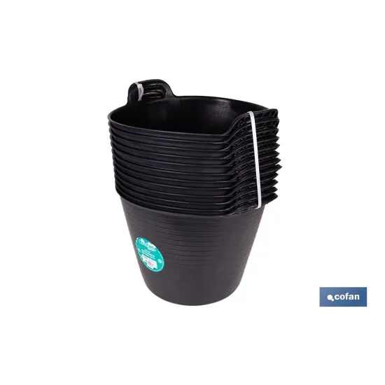 CAPAZO NEGRO RECICLADO 25 L 42 X 38 X 32.5 CM