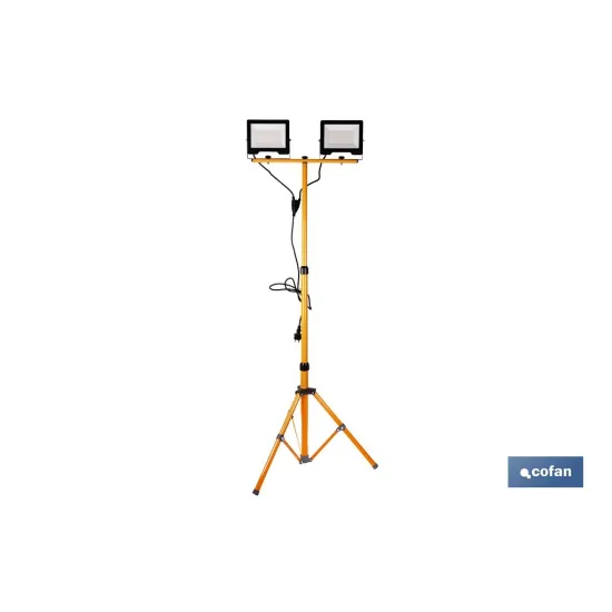 TRÍPODE TELESCÓPICO CON 2 PROYECTORES LED 2 X 50 W 6500 K 1,75 M
