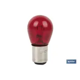 LÁMPARA COFAN 2 POLOS ROJA CENTRADA P21/5W (BAY15d) 12V venta unitaria