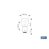 LÁMPARA COFAN 2 POLOS ÁMBAR CENTRADA P21/5W (BAY15d) 12V venta unitaria