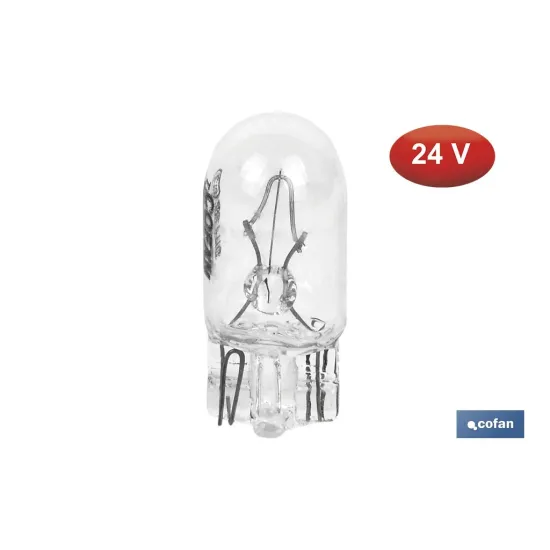 LÁMPARA S/CASQUILLO W5W (W2,1x9,5d) 24V venta unitaria