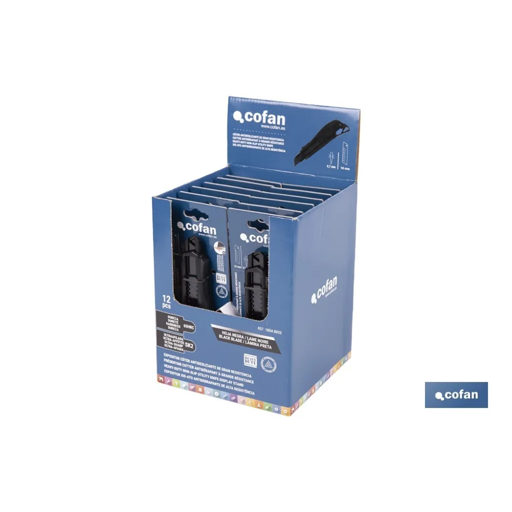 EXPOSITOR DE CÚTER ANTIDESLIZANTE HEAVY DUTY 18 MM 12 UDS.