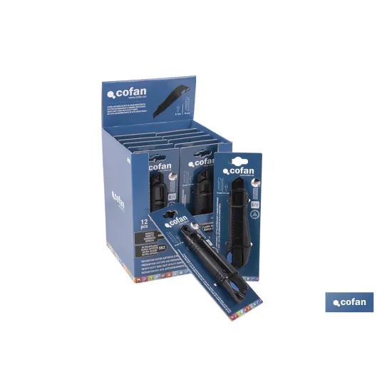 EXPOSITOR DE CÚTER ANTIDESLIZANTE HEAVY DUTY 18 MM 12 UDS.