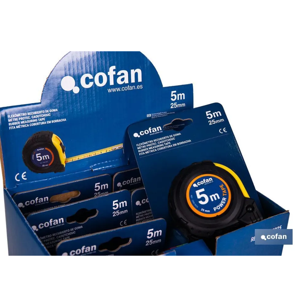 EXPOSITOR DE FLEXÓMETROS CON PROTECCIÓN DE GOMA 25 MM X 5 M 6 UDS.