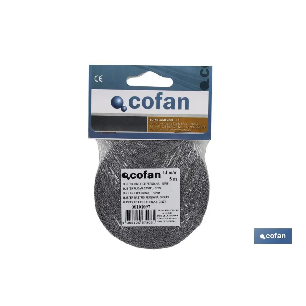 BLISTER CINTA PERSIANA MINI 14MM X 5 M.(GRIS)