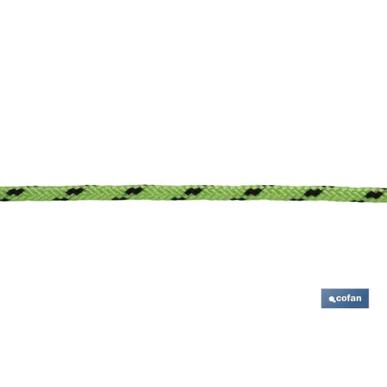 CORDÓN TRENZADO HIPPIE VERDE/NEGRO 3MM X 25 M