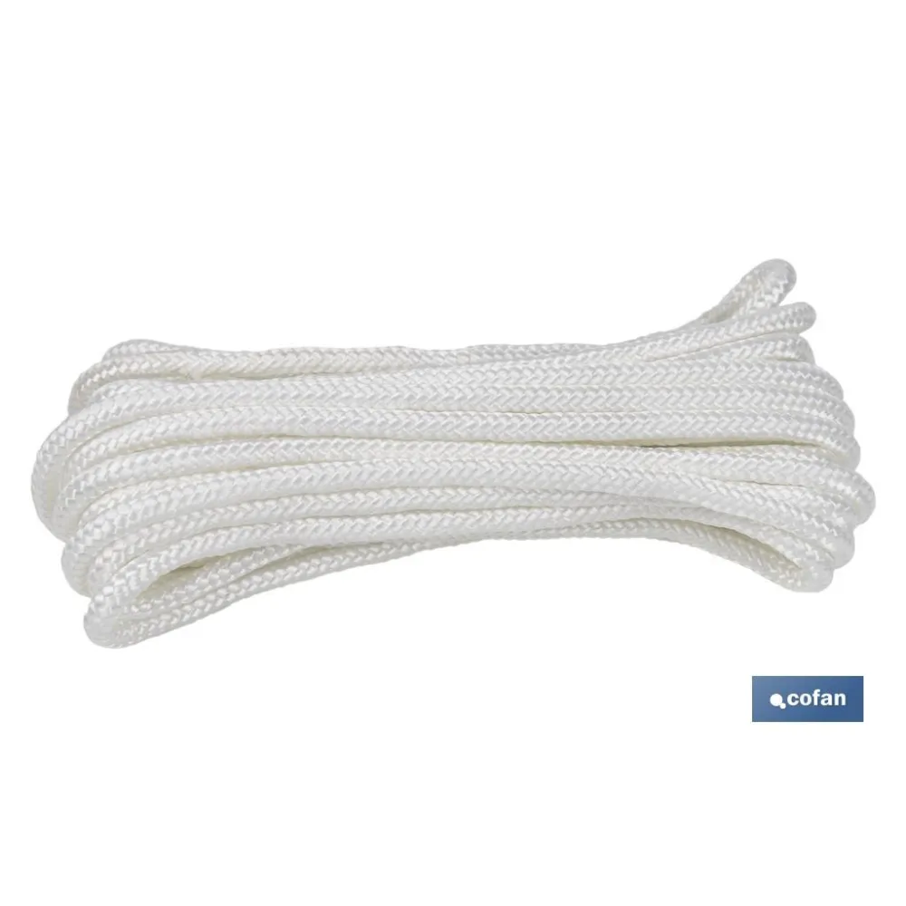 MADEJA CORDÓN POLIÉSTER REFORZADO 5 MM 10 M BLANCO
