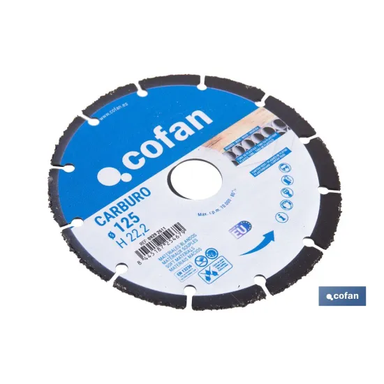 DISCO ESPECIAL DE CARBURO PARA MATERIALES BLANDOS Ø125X1 MM