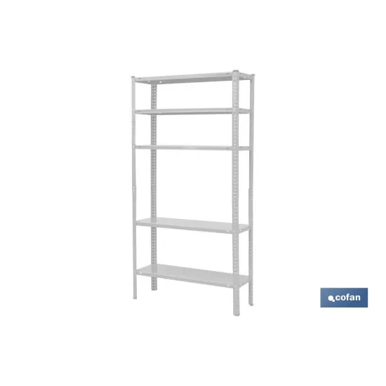 KIT ESTANT. METAL C/TORN. 5 BALDAS 180X90X40 BLC
