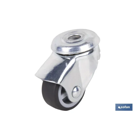 RUEDA GOMA/GRIS PASANTE Ø30X18MM