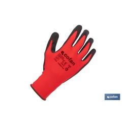 GUANTE IMPREGNADO SANDY COATED ROJO/NEGRO TALLA 7 VENTA UNITARIA