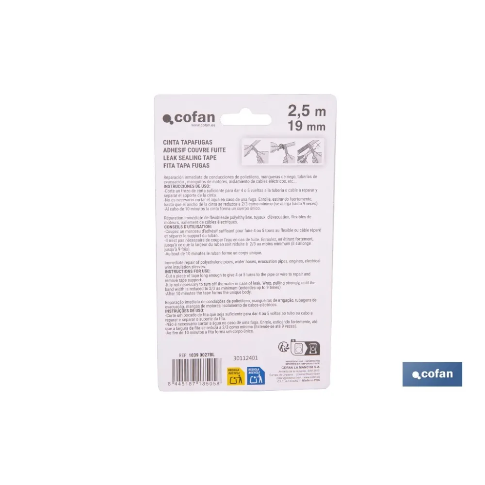 CINTA AUTOVULCANIZANTE (2,5 M X 19 MM)