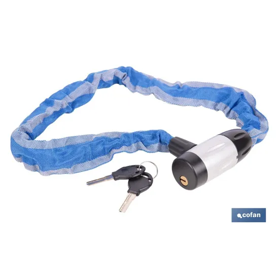 CANDADO DE CADENA ACERO CEMENTADO Ø6 MM CON FUNDA DE NYLON 900 MM