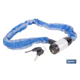 CANDADO DE CADENA ACERO CEMENTADO Ø6 MM CON FUNDA DE NYLON 900 MM