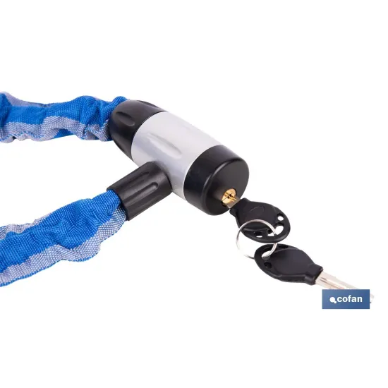 CANDADO DE CADENA ACERO CEMENTADO Ø6 MM CON FUNDA DE NYLON 900 MM