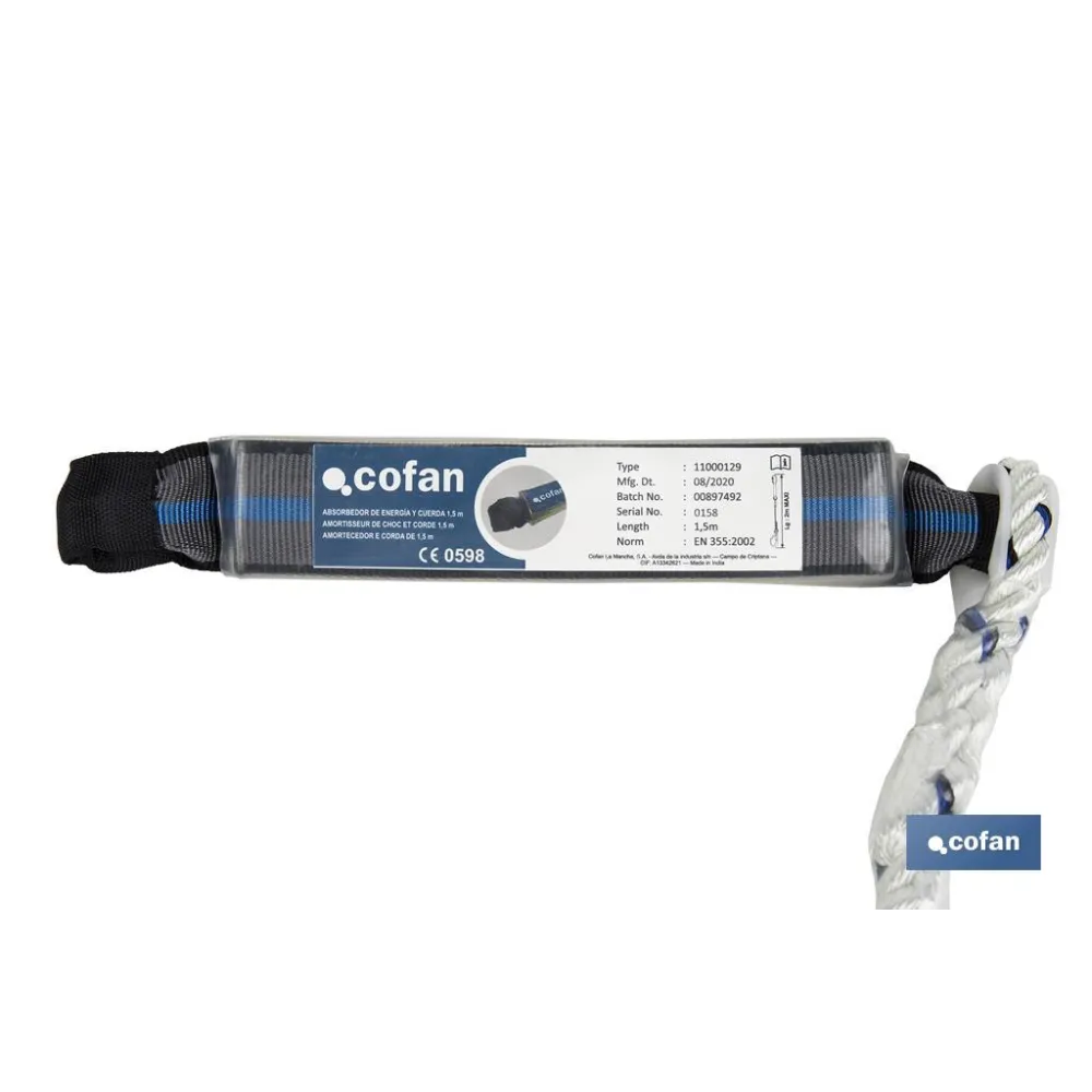 ABSORBEDOR DE ENERGÍA CON CUERDA 1,5 M