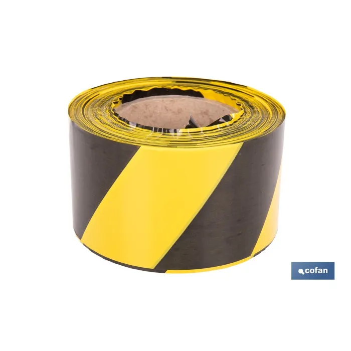 CINTA BALIZAM. AMARILLA/NEGRA 80MM X 200MTS