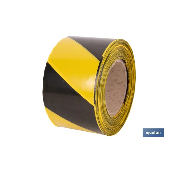 CINTA BALIZAM. AMARILLA/NEGRA 80MM X 200MTS