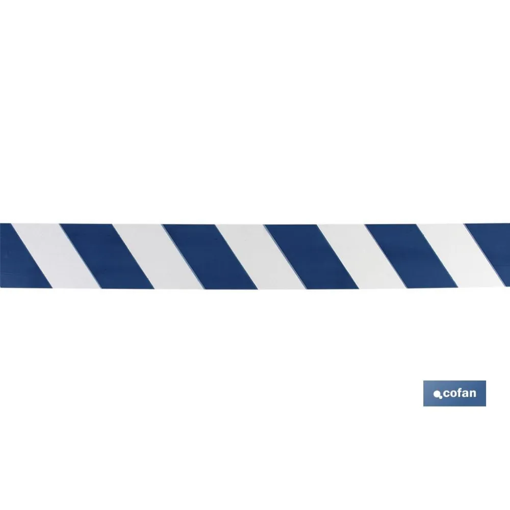 CINTA BALIZAM. AZUL/BLANCA  80MM X 200MTS