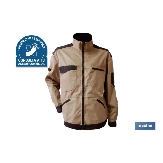 CHAQUETA TRABAJO BENZ 280gms/m BEIS-NEGRO T-S