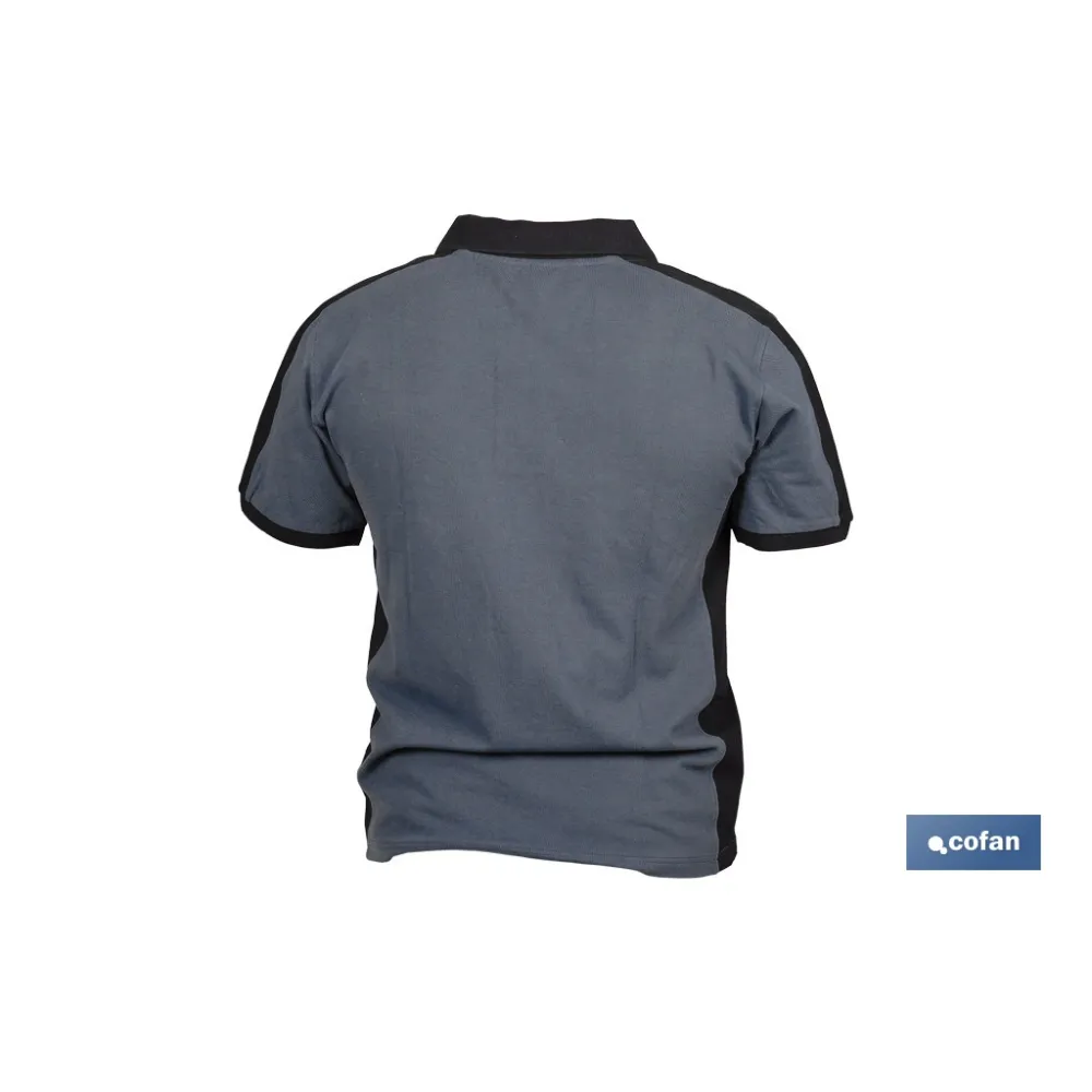 POLO BALDER ELASTANO 210 G/M2 GRIS OSCURO-NEGRO TALLA M