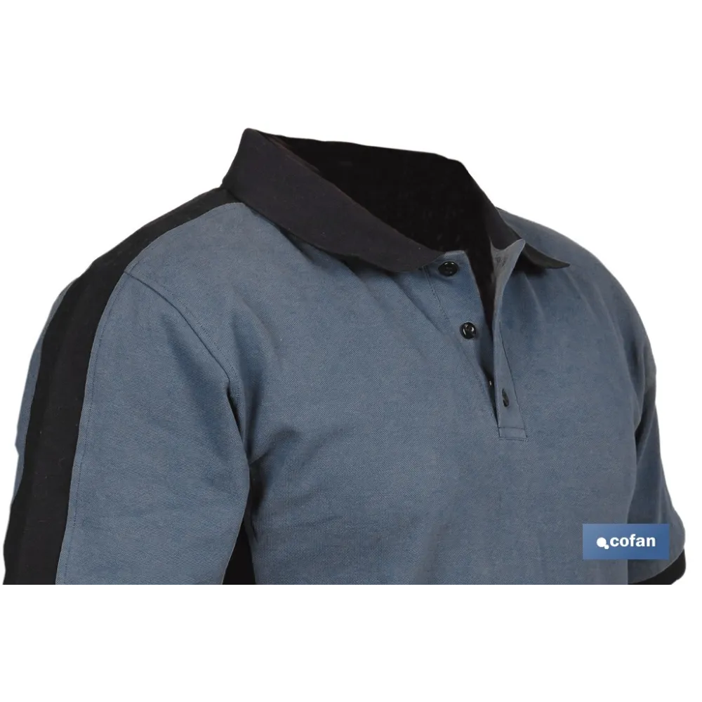 POLO BALDER ELASTANO 210 G/M2 GRIS OSCURO-NEGRO TALLA M