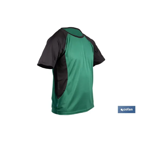 CAMISETA TRANSPIRABLE MODELO PILOTE VERDE-NEGRA 160 g/m2 TALLA-L