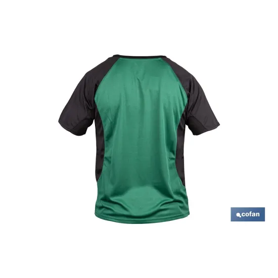 CAMISETA TRANSPIRABLE MODELO PILOTE VERDE-NEGRA 160 g/m2 TALLA-S