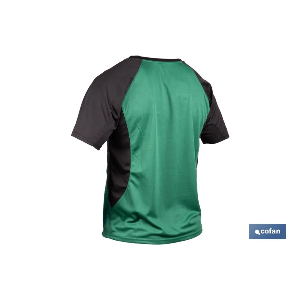 CAMISETA TRANSPIRABLE MODELO PILOTE VERDE-NEGRA 160 g/m2 TALLA-S