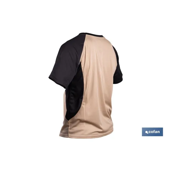 CAMISETA TRANSPIRABLE MODELO PILOTE BEIGE-NEGRA 160 g/m2 TALLA-M