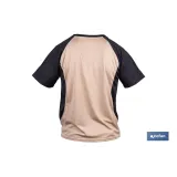 CAMISETA TRANSPIRABLE MODELO PILOTE BEIGE-NEGRA 160 g/m2 TALLA-S