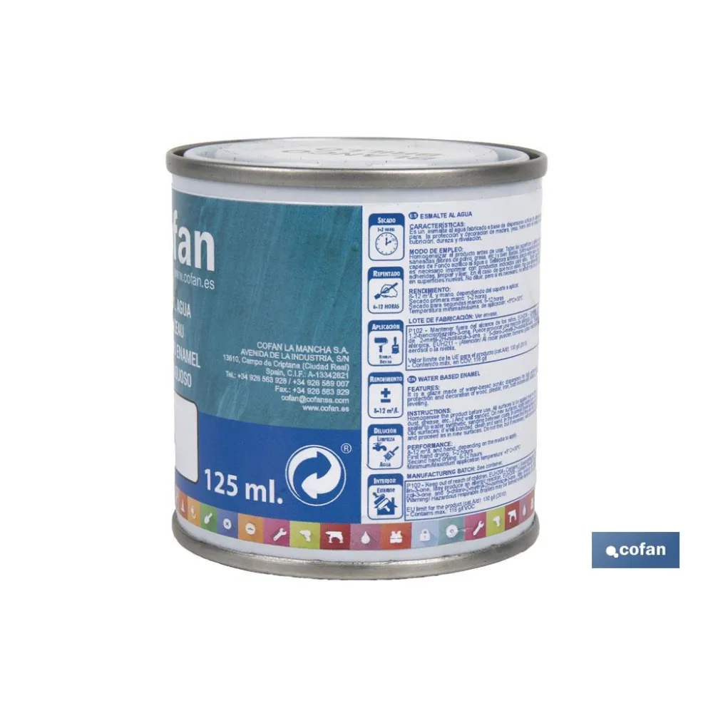 ESMALTE AL AGUA (125 ML) BLANCO BRILLO