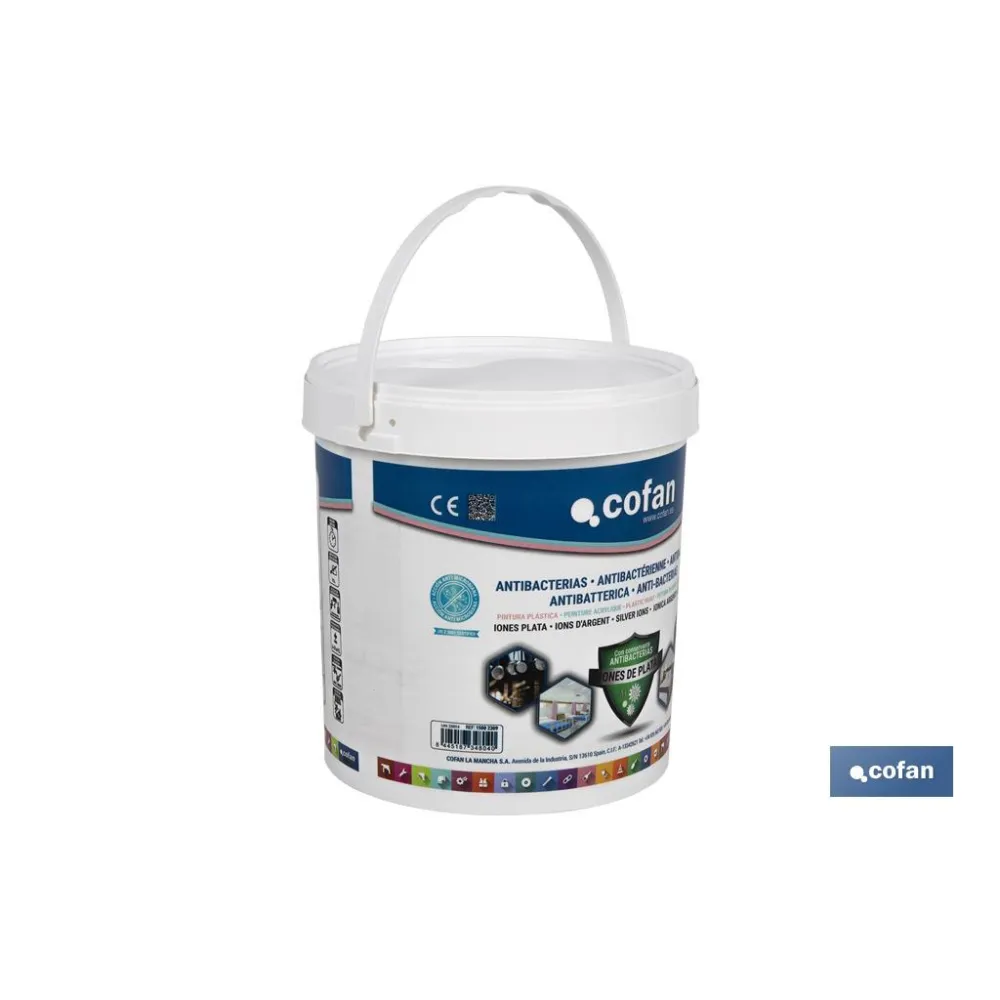 PINTURA PLASTICA ANTIBACTERIAS IONES PLATA 12 L