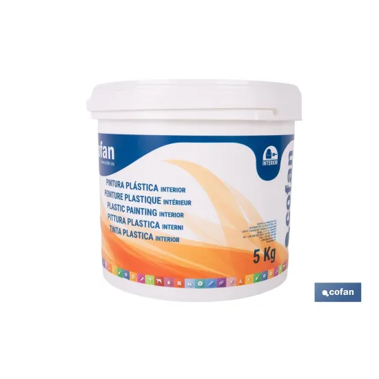 PINTURA PLÁSTICA INTERIOR 5 KG BLANCO