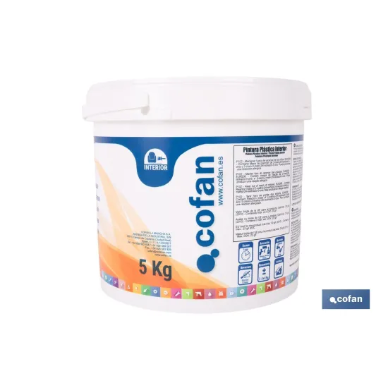 PINTURA PLÁSTICA INTERIOR 5 KG BLANCO