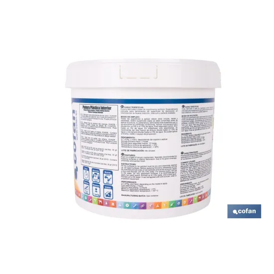PINTURA PLÁSTICA INTERIOR 5 KG BLANCO