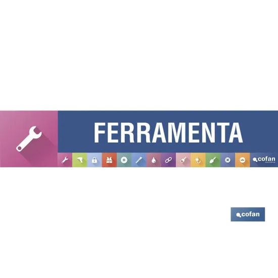 SEÑALETICA IMANTADA PORTUGUES PARA EXPOSITOR 975 x 200 mm - FERRAMENTA