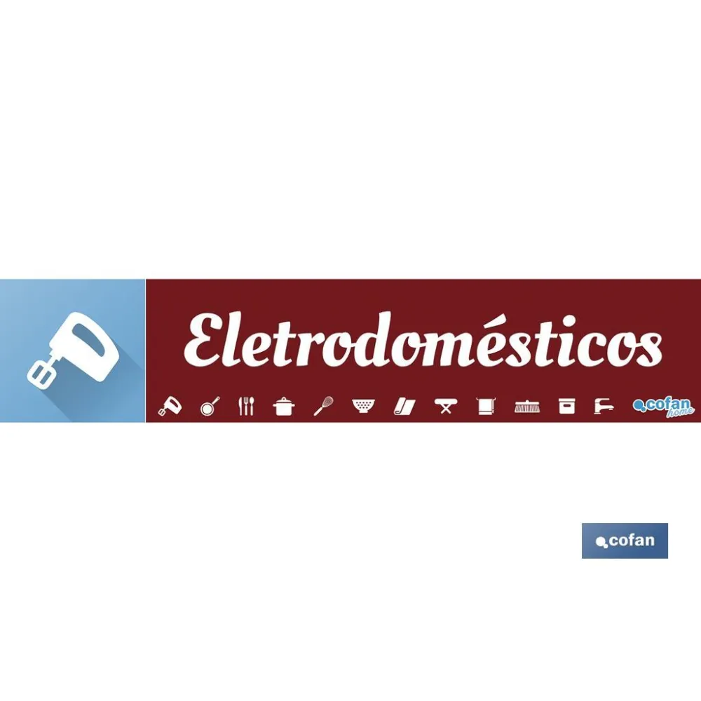 SEÑALETICA IMANTADA PORTUGUES PARA EXPOSITOR 975 x 200 mm - ELETRODOMÉSTICOS
