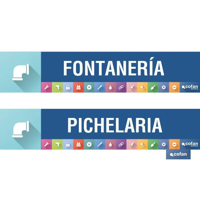 SEÑALETICA IMANTADA PARA EXPOSITOR 975 x 200 mm - FONTANERIA