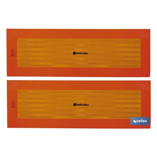 PACK DE 2 UDS. PLACA ADHESIVA V-6 PARA VEHÍCULO LARGO 565 X 195 MM