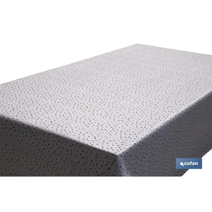 ROLLO MANTEL ANTIMANCHAS 1,40 x 25m 50% ALG/50% PVC.PUNTOS