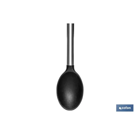 CUCHARA DE COCINA DE ACERO INOX. Y SILICONA MODELO NEIGE 34 CM